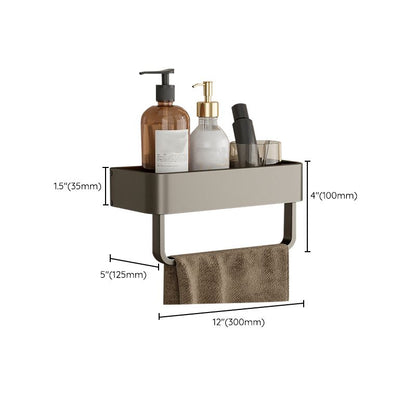 Modern Grey Bathroom Accessory Set with Aluminum Shelf