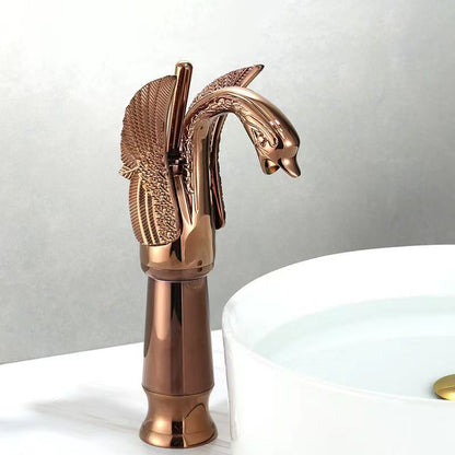 Brass Bathroom Sink Faucet with Single Handle for Hot and Cold Water