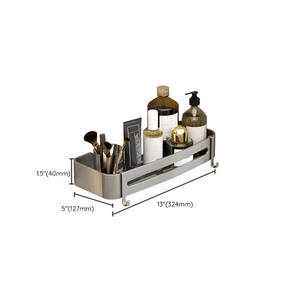 Modern Grey Bathroom Accessory Set with Aluminum Shelf