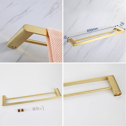 Gold Bathroom Hardware Set – Contemporary Towel Bar and Accessories