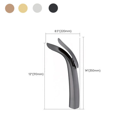 Modern Round Bathroom Sink Faucet with Brass Lever Handle and Single Hole
