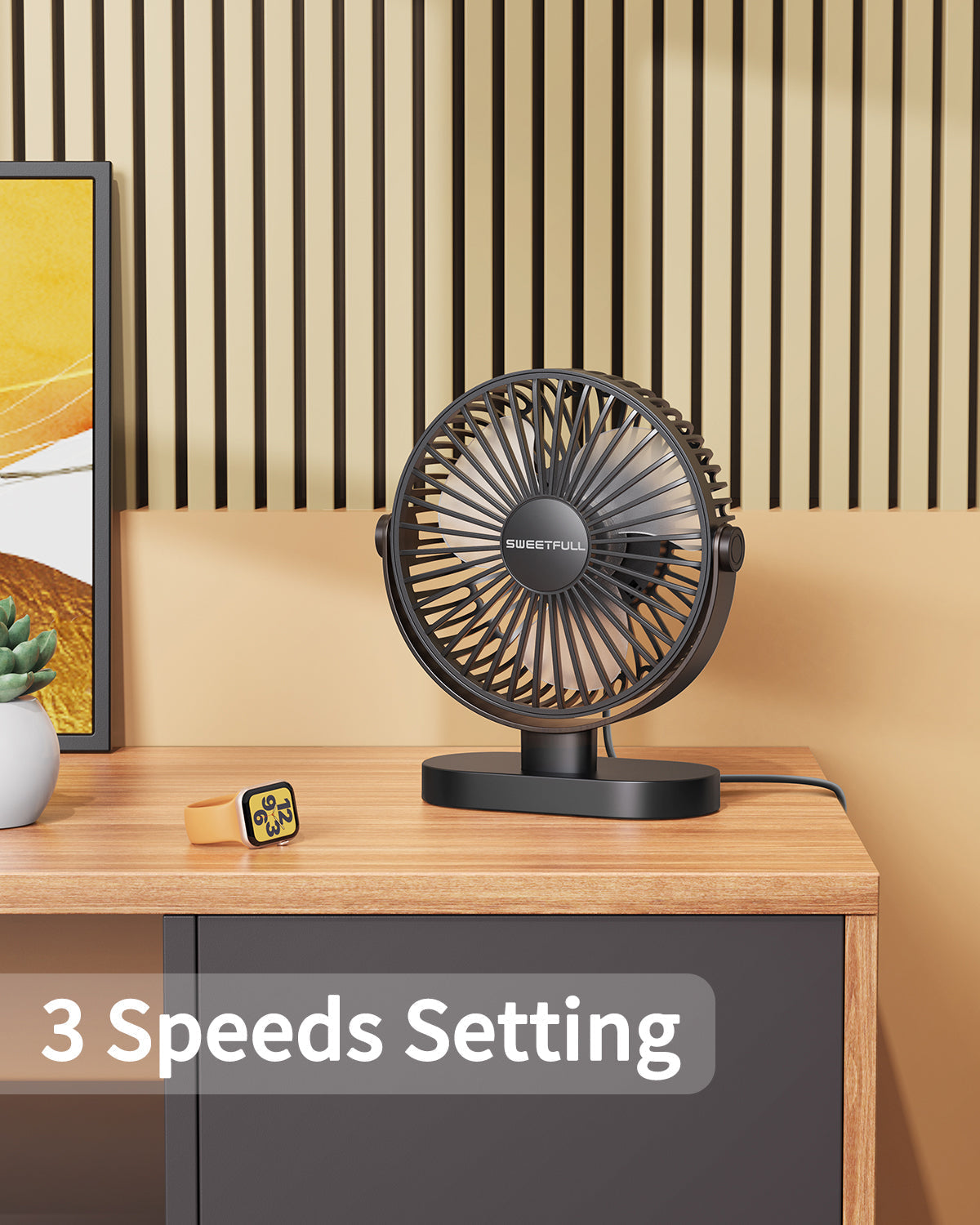 6.5 Inch Portable USB Desk Fan for Home, Office, Car, and Travel