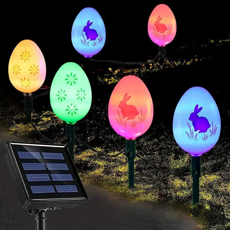 Solar Egg-Shaped LED Outdoor Lights | Weather-Resistant Garden Decor