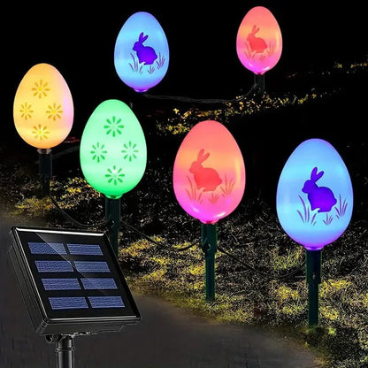 Solar Egg-Shaped LED Outdoor Lights | Weather-Resistant Garden Decor