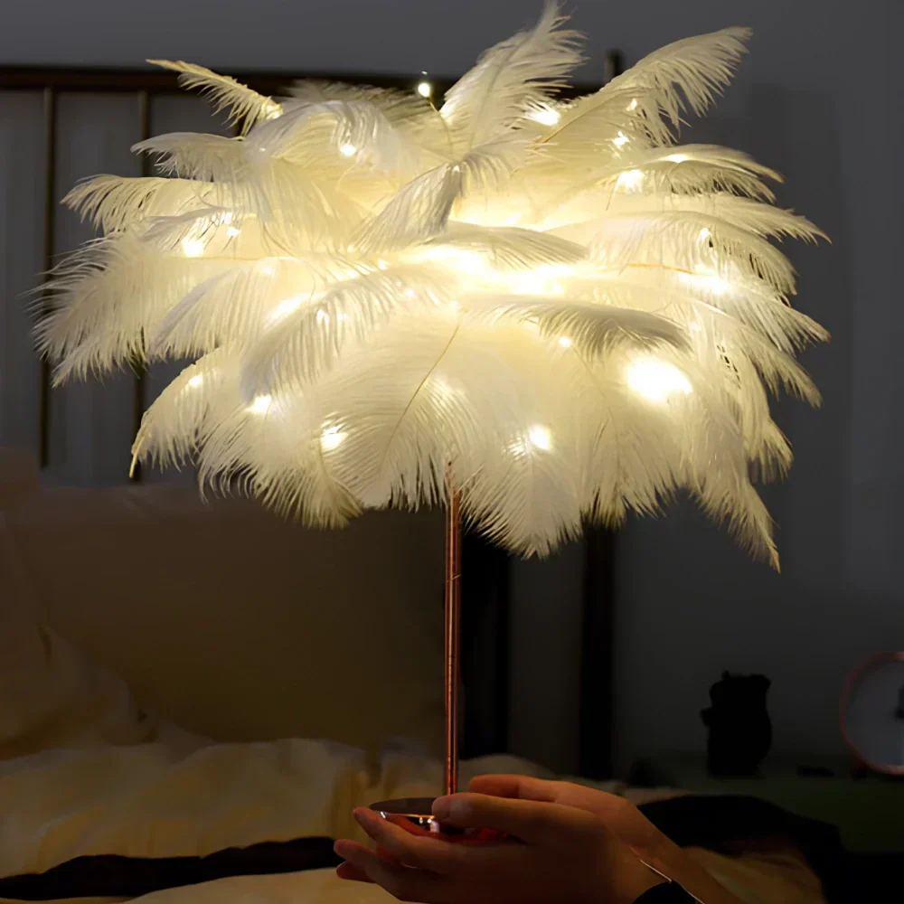 Feather Palm Tree Lamp for Ambient Lighting - Atmospheric Design