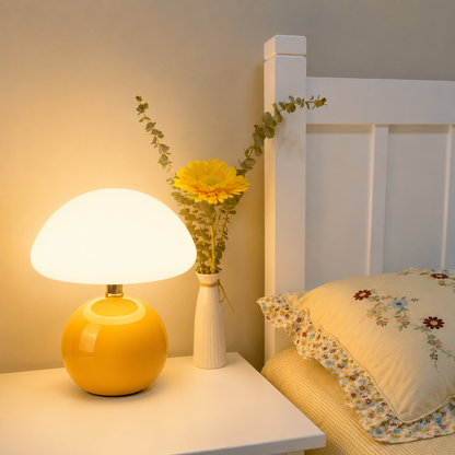 Ceramic Base Mushroom-Shaped Table Lamp