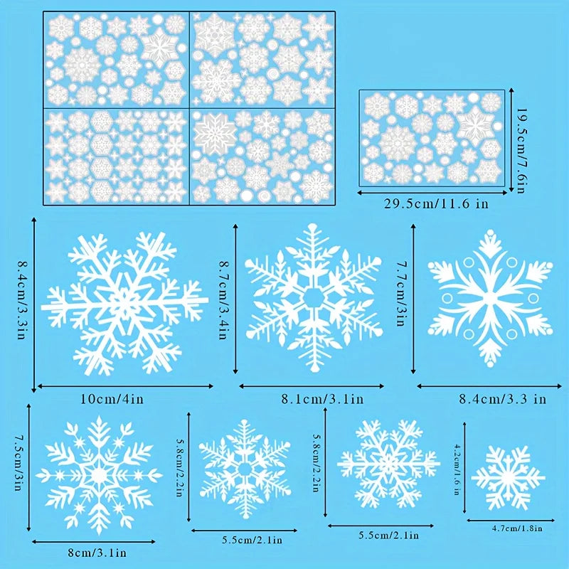 137-Piece Christmas Snowflake Window Sticker Set – Reusable PVC Decor for Winter and Holiday Glass Surfaces