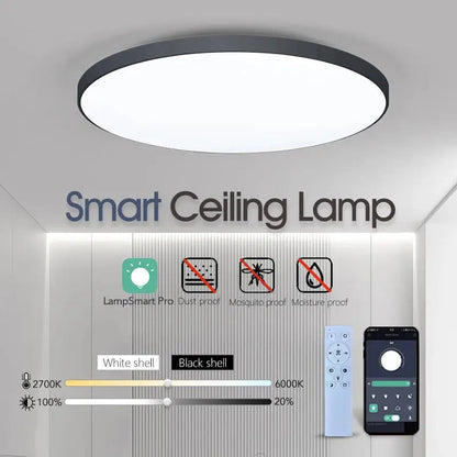 Smart 36W/50W LED Ceiling Light – Dimmable with Remote & App Control