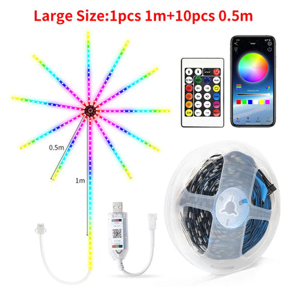 Bluetooth-Controlled RGBIC Fairy Lights with Music App - 5V USB Garland for Weddings, Parties & Christmas