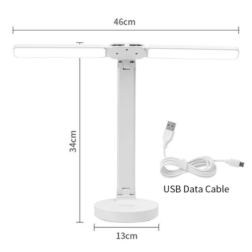 Rechargeable Dimmable Reading Lamp with Adjustable Arm and Phone Stand