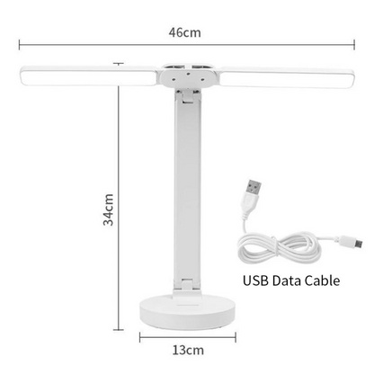 Rechargeable Dimmable Reading Lamp with Adjustable Arm and Phone Stand