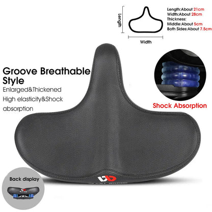 Ergonomic Wide Bicycle Seat – Shock-Absorbing Comfort for Urban and Trail Riding