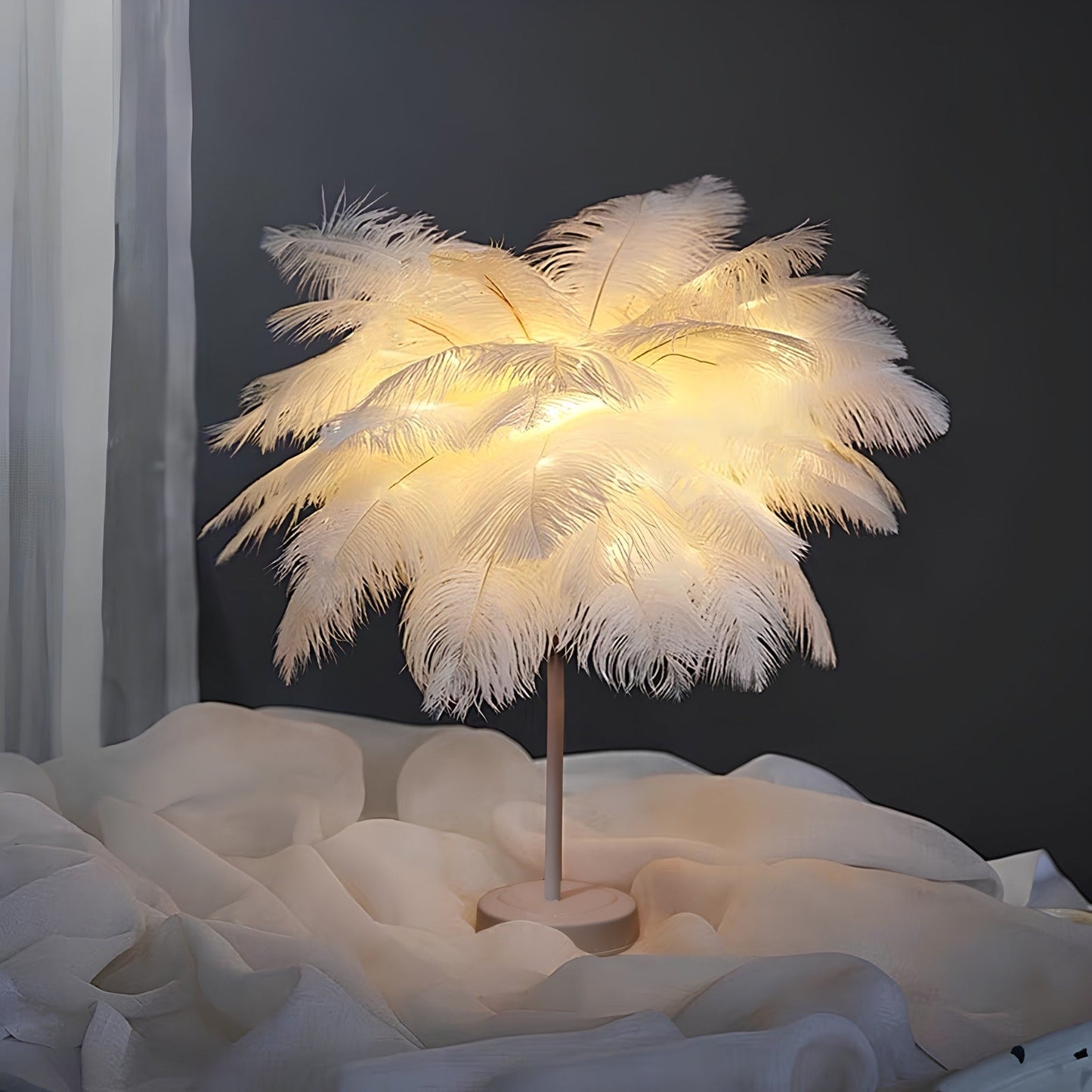 Feather Palm Tree Lamp for Ambient Lighting - Atmospheric Design