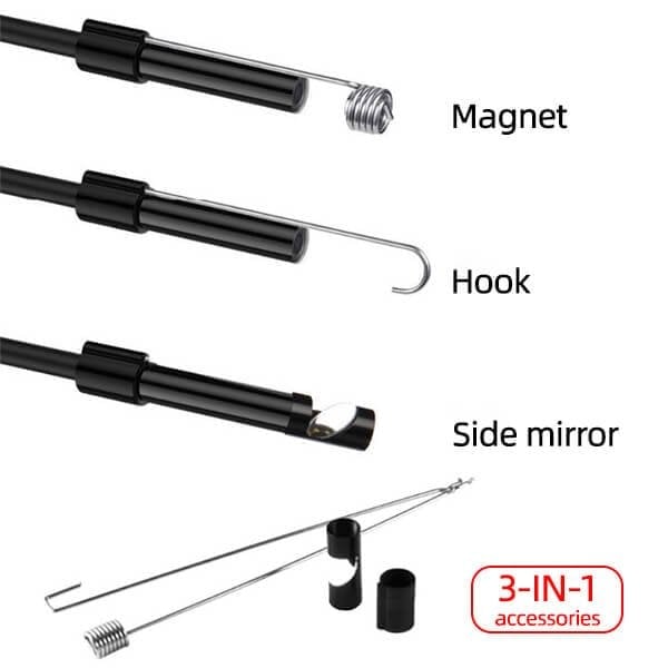 Versatile Inspection Camera for Smartphone & PC | 7mm Probe, Waterproof IP67 | 6 Adjustable LEDs | 720p HD | Cable Lengths 1m - 10m