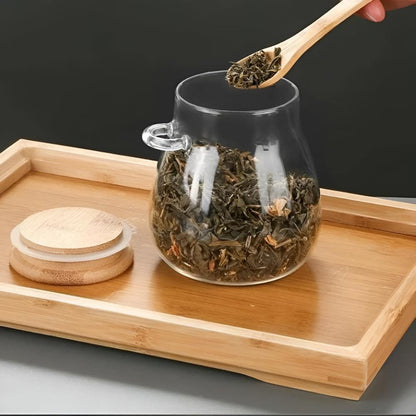 Chic Storage Jar with Wooden Lid and Spoon