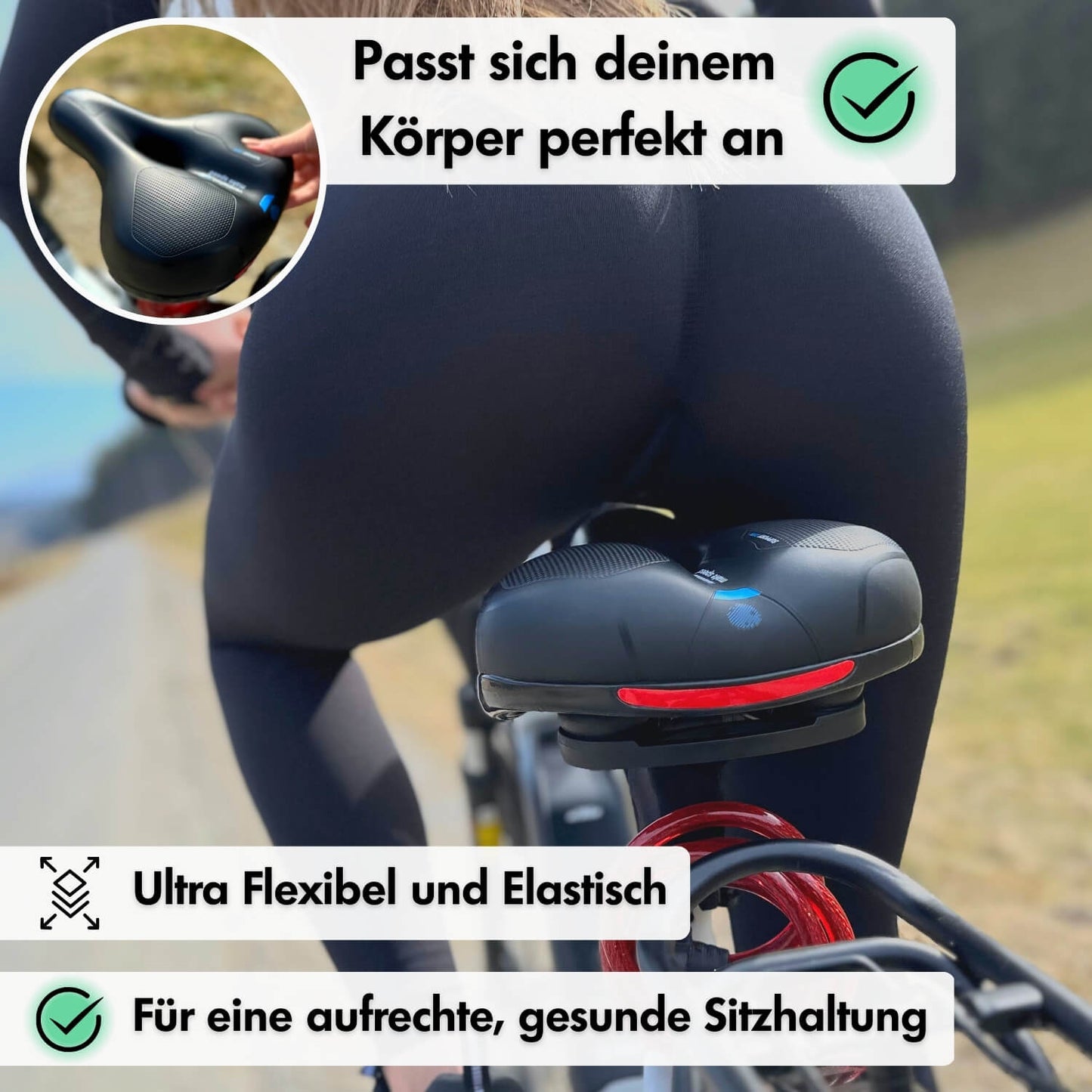 CloudComfort Pro Bike Seat | Pressure-Relieving Memory Foam | Black