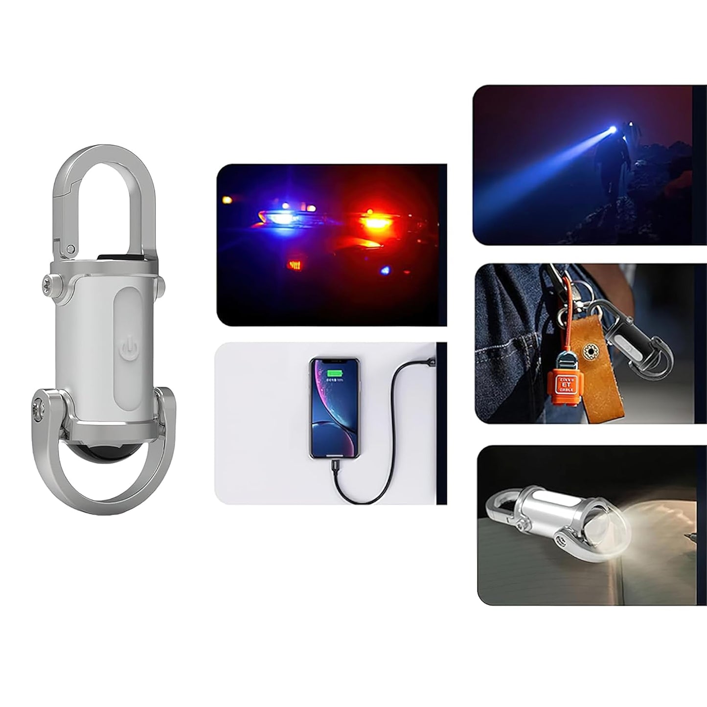 Pocket-Size Rechargeable Keychain Light with USB-C