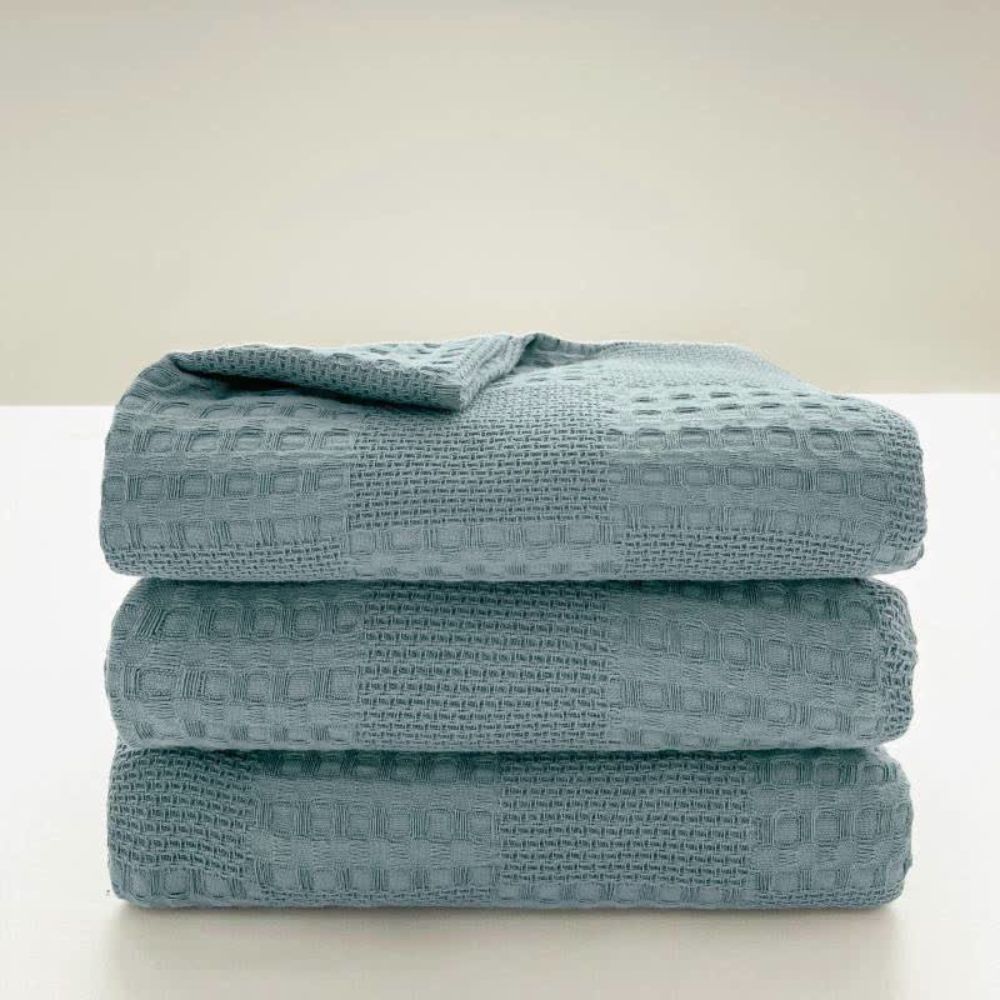 Serene Waffle Weave Blanket for Stylish Relaxation