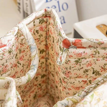 Elegant Floral Fabric Organizer Basket