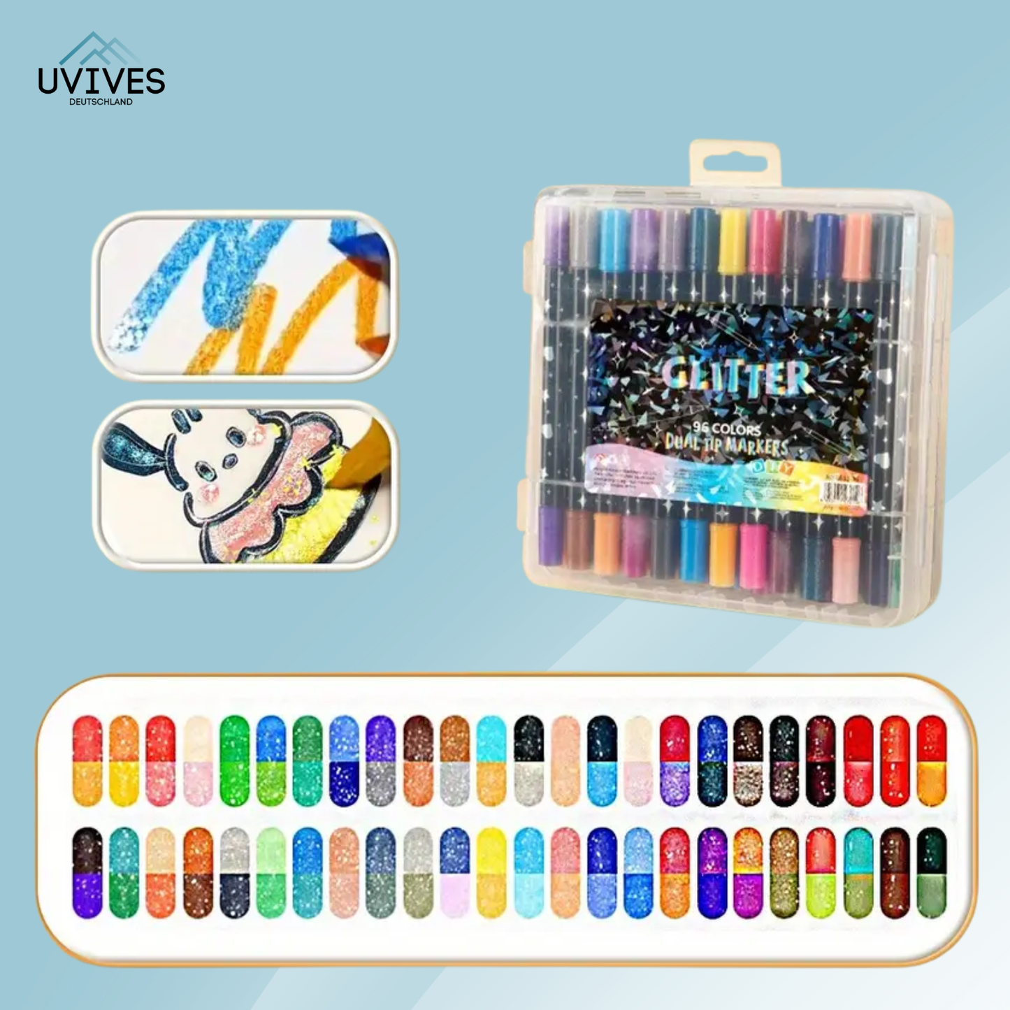 Double-Sided Glitter Pens for Creative Minds