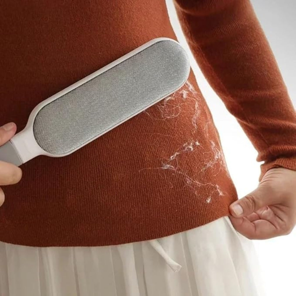 QuickClean Dual-Sided Lint Brush for Effortless Hair Removal