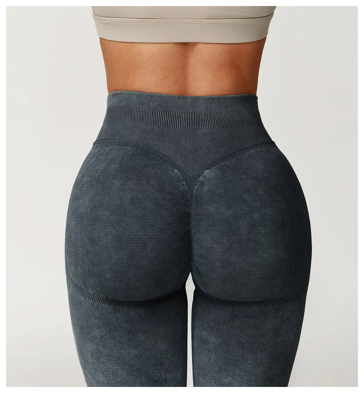 High-Waisted Ribbed Workout Leggings for Women | Seamless Stretch Fit