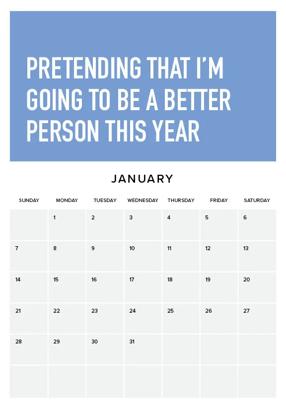 Embrace Adulting 2024 Wall Calendar | Sarcastic Humor