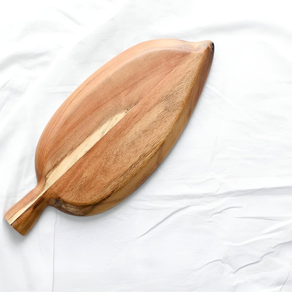 Nature-Inspired Wooden Leaf Serving Tray