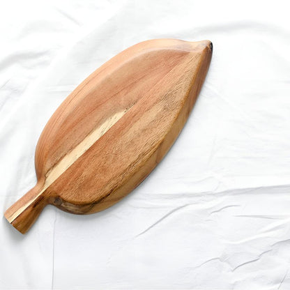 Nature-Inspired Wooden Leaf Serving Tray