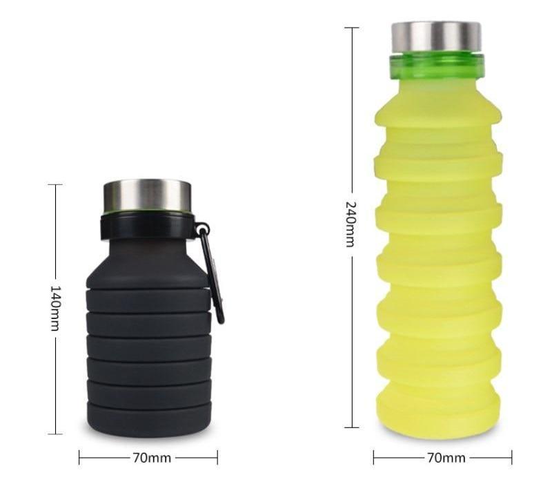 Collapsible Silicone Water Bottle - Aqua Color