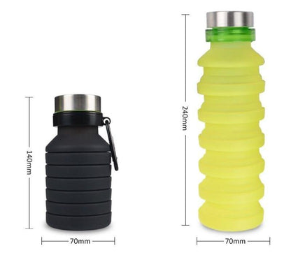 Collapsible Silicone Water Bottle - Aqua Color