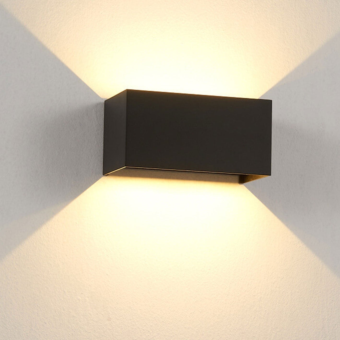 Contemporary Rectangular Waterproof LED Wall Light for Outdoor Use with Dual Light