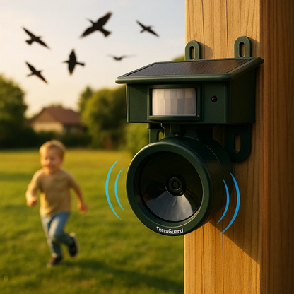 Weatherproof Solar Bird Deterrent with PIR Motion Sensor and Natural Sounds