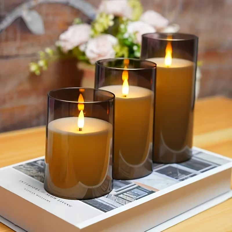 Deluxe Flameless Candles – Set of 3