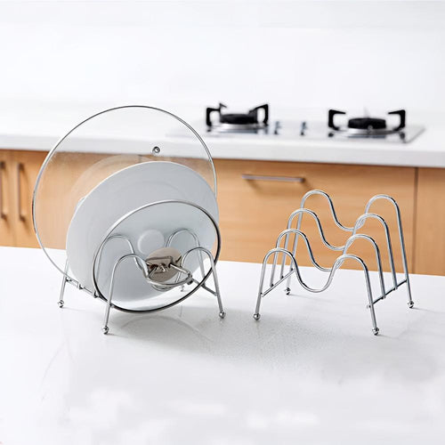 Space-Saving Pot Lid Organizer for a Tidy Kitchen