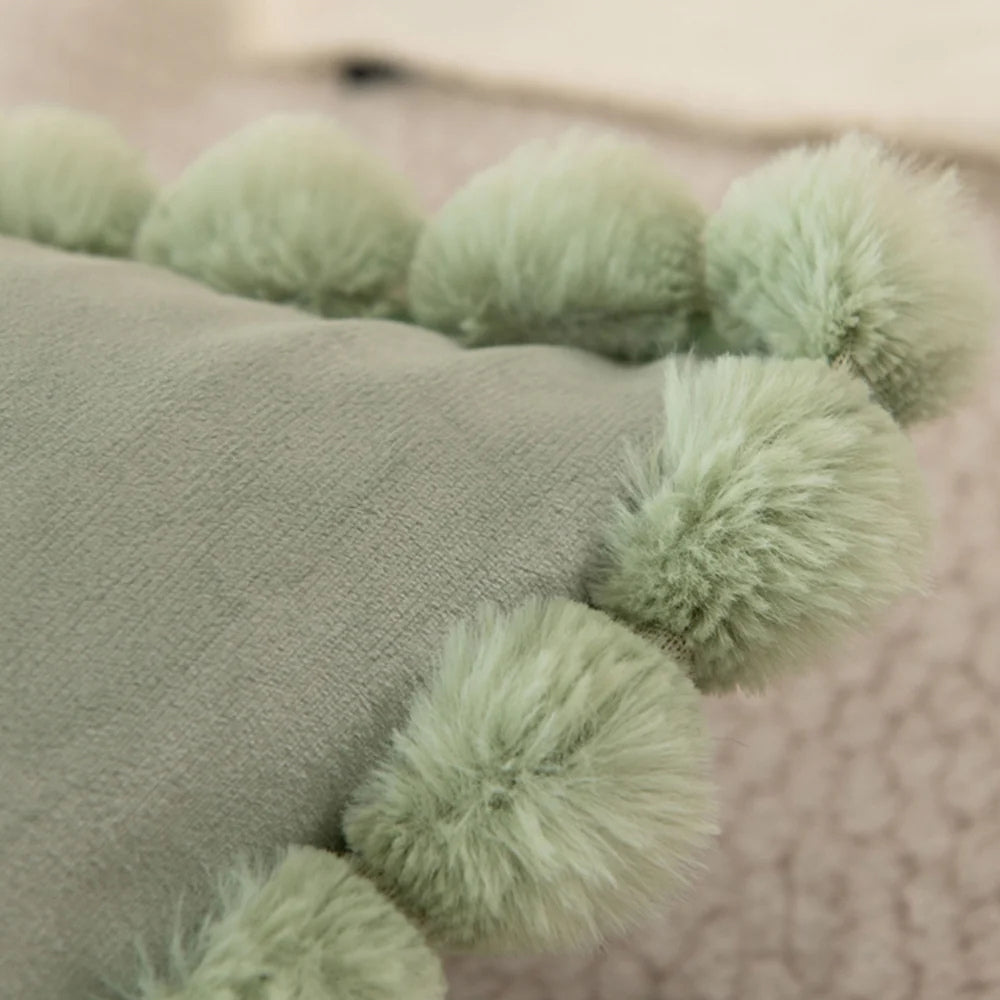 Chic Velvet Cushion Cover with Fun Trim
