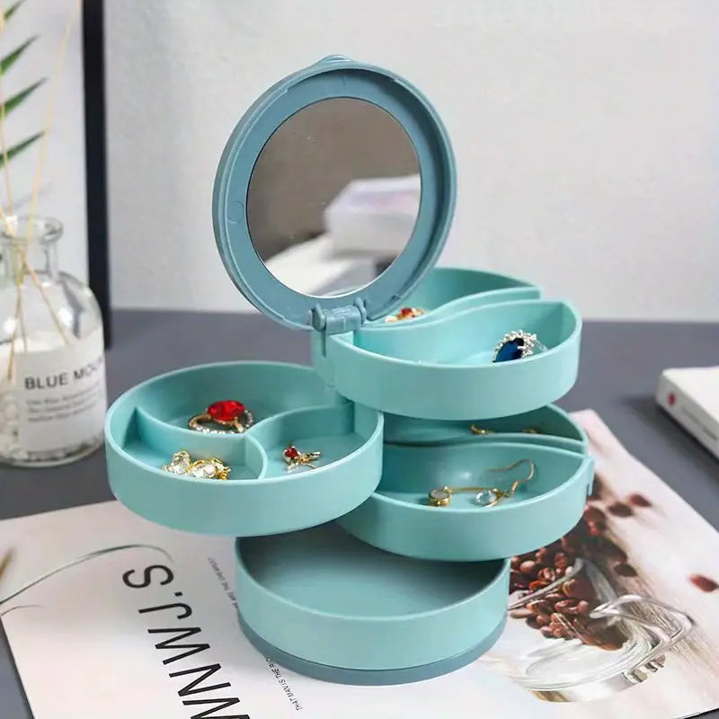 Elegant 4-Tier Rotatable Jewelry Organizer