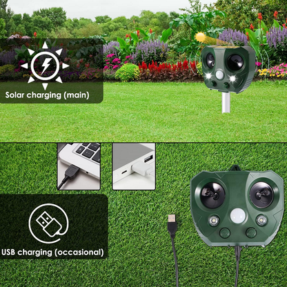 Solar-Powered Ultrasonic Bird Deterrent Device