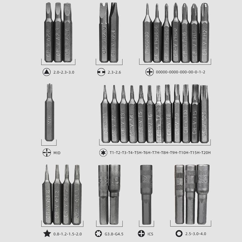 Precision Screwdriver Set with 62 Pieces