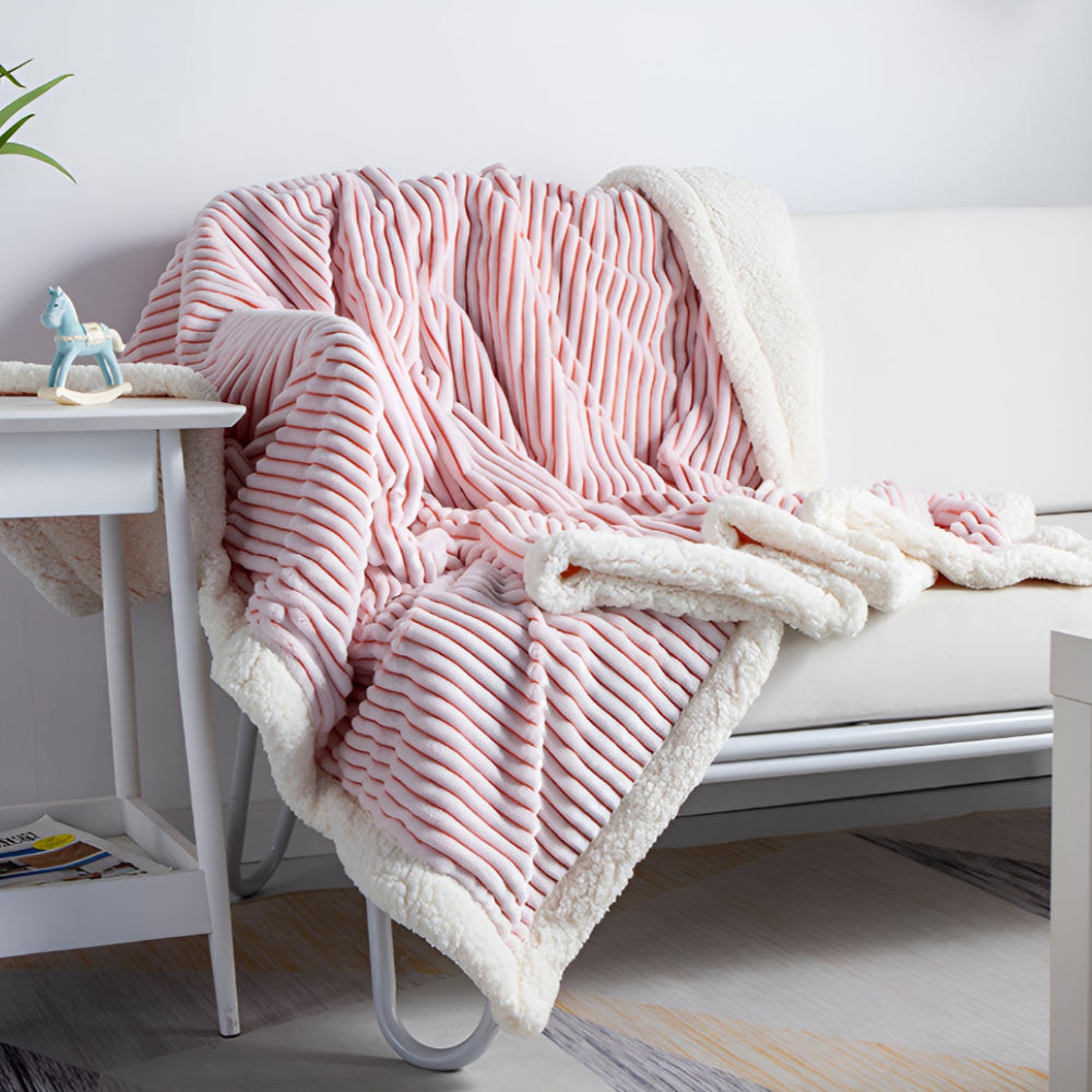 Plush Comfort Striped Fleece Blanket