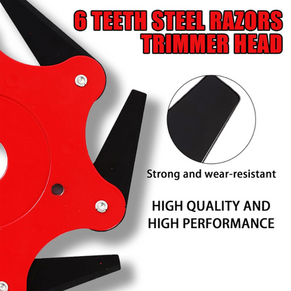 6-Tooth Steel Lawn Blade with Accessories - Last Day Discount