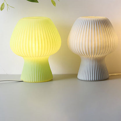Sturdy Glass Table Lamp with Minimalist Mushroom Design for Bedside
