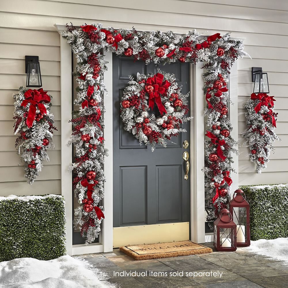 Cordless Prelit Holiday Decoration in Red and White
