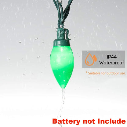 C7 LED Christmas Lights in Retro Strawberry Style | With Remote & Timer | Suitable for Indoor and Outdoor Use