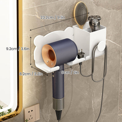 Wall-Mounted Holder for Hair Dryer in Bathroom