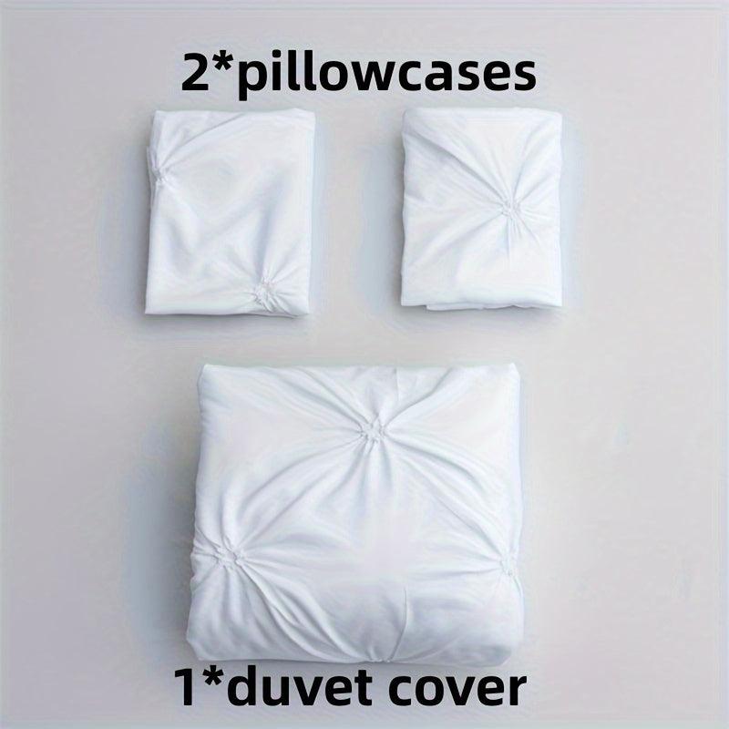 Pintuck Pattern White Quilt Cover Set