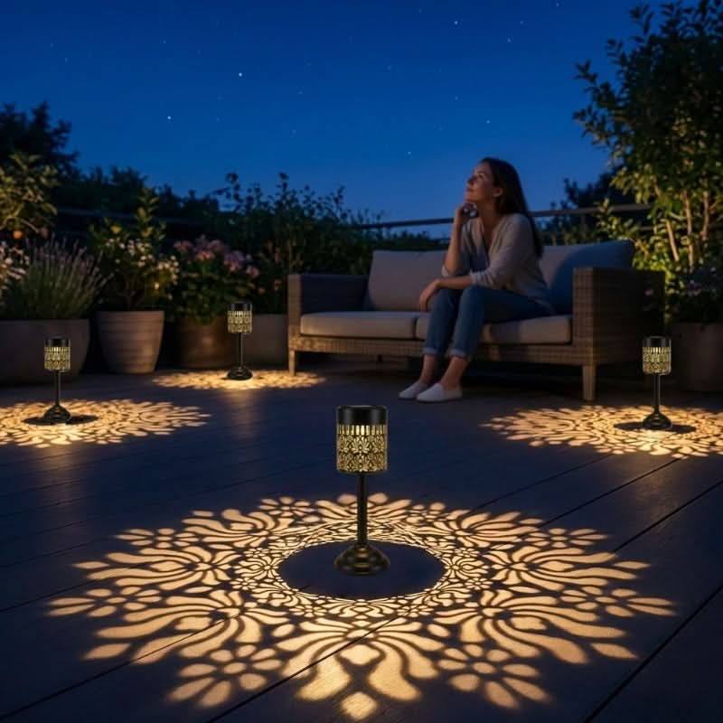 Metal Solar Table Lamp for Cozy Evening Lighting