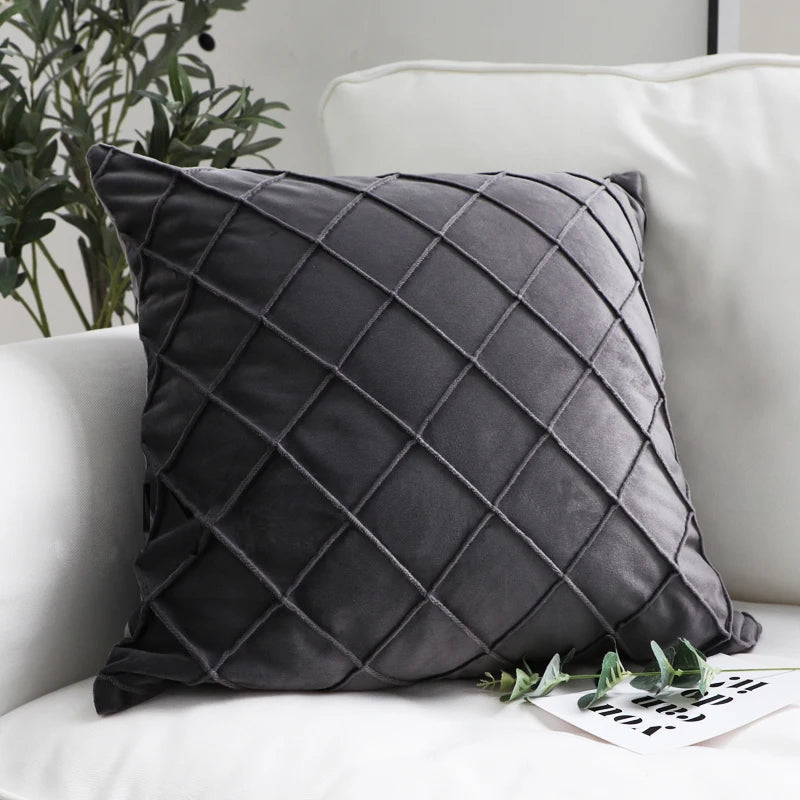 Plaid Velvet Cushion Cover in Scandinavian Design | 30x50 cm, 45x45 cm, 50x50 cm