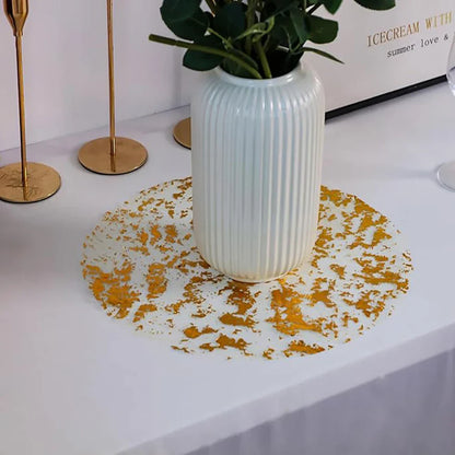12-Piece Elegant Gold Disposable Placemats Set for Parties