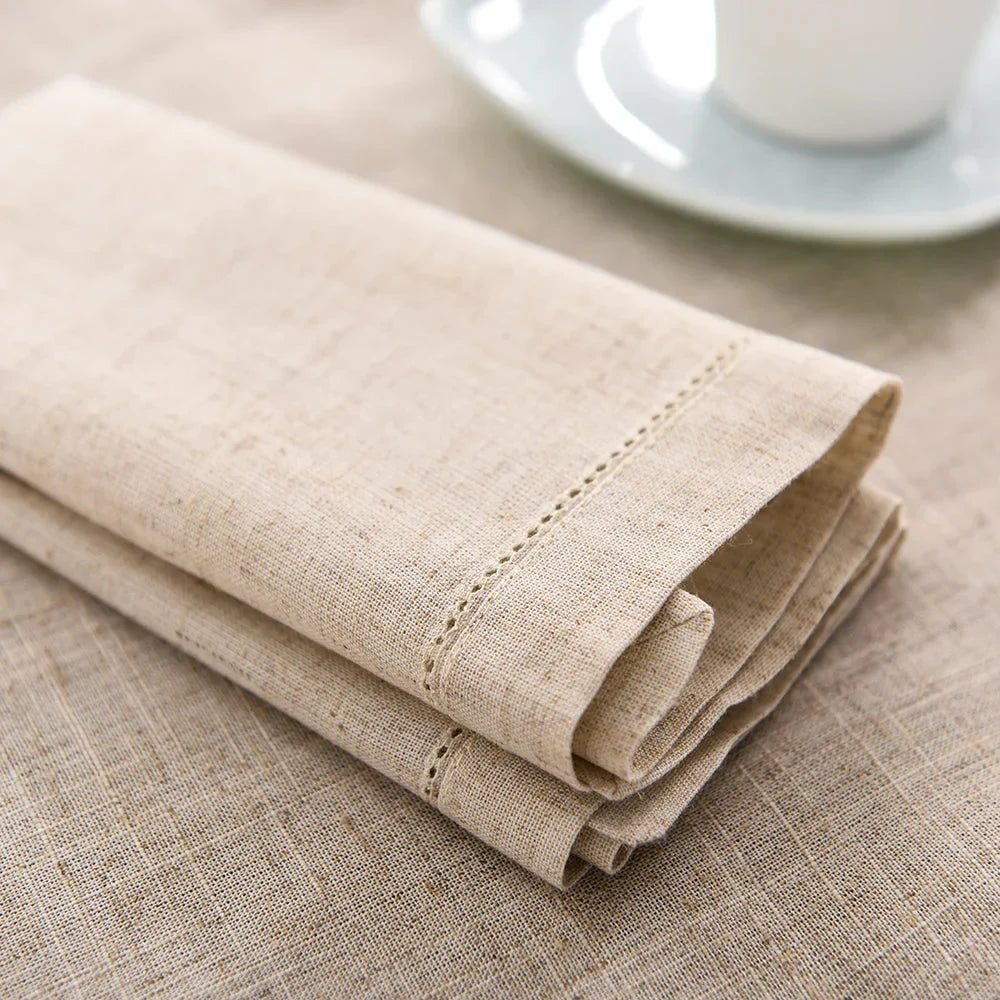 12-Piece Elegant Linen Tablecloth and Napkin Set for Dining